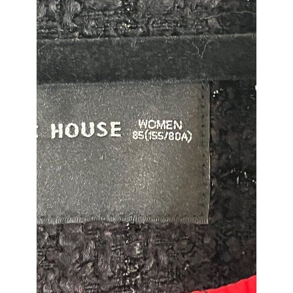 Basic House Women XS Black Tweed Midi Retro Minimalist Neutral Punk Grunge Indie - Picture 3 of 16